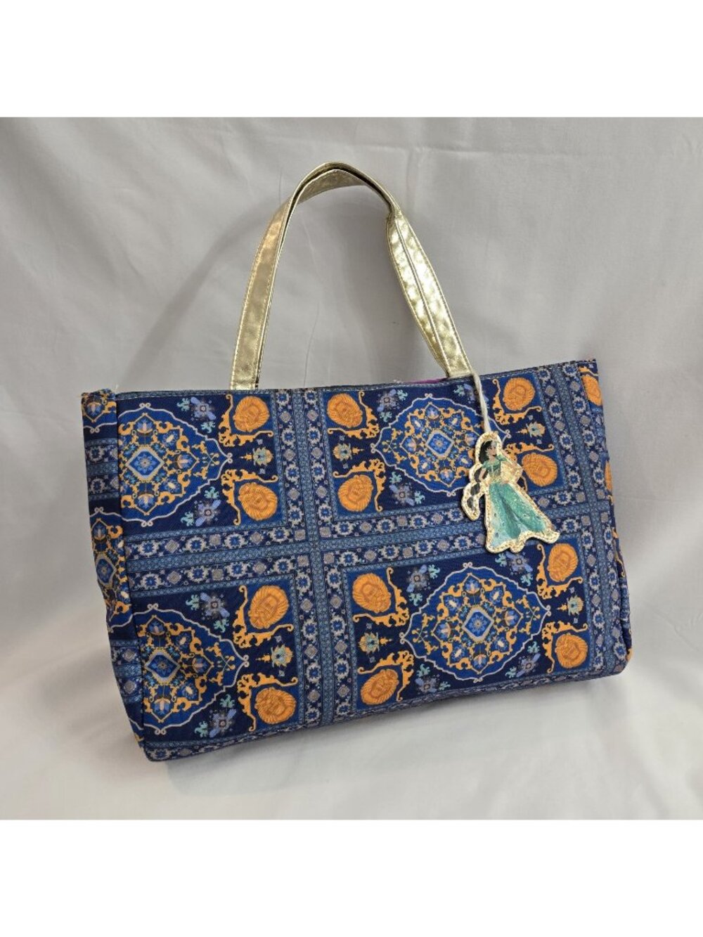 Disney Aladdin Tote Bag ~ Princess Jasmine Purse Blue Gold by Michael Wilkinson
